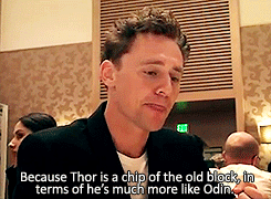 ohmissysaxon:Tom on Odin’s relationship with his sons. (x)On the contrary, I think Odin looks at Lok