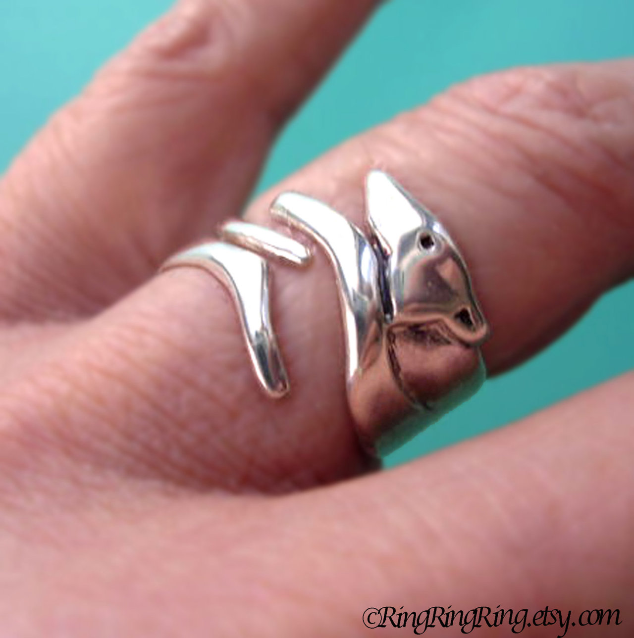 ringtorulethemall:  Greyhound dog ring, Sterling Silver Ring, Unique Adjustable Accessory