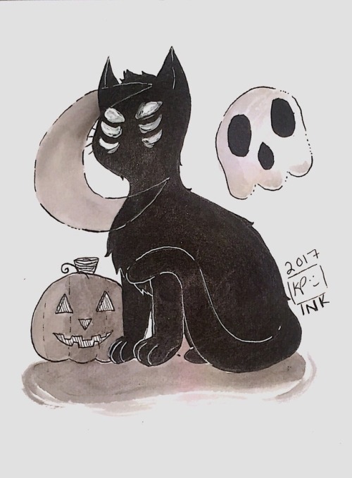 kaden-wonderland:Inktober Day 8: Black Cat