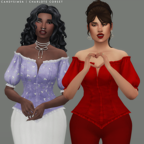 candysims4:CHARLOTE CORSET A romantic and very cute corset with a new and more complete color palett