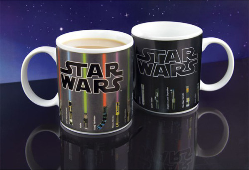 Lightsaber Mugs That Turn On When There’s Warm Liquid In Them (http://amzn.to/1VLL04a)