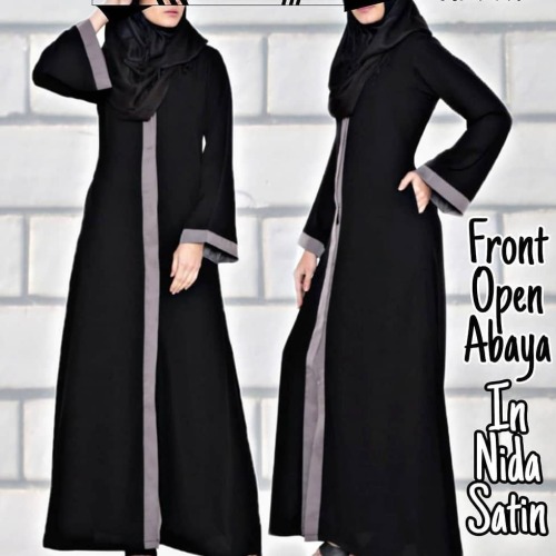 Front Open Abaya In Nida Fabric Price Rs 999/- Buy online from www.bashariya.com Call or what&rs