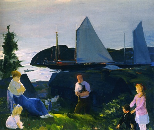 lyghtmylife:  George Wesley Bellows  [American Ashcan School Painter, 1882-1925] Evening Group, 1914 tempera on canvas  Memorial Art Gallery of the University of Rochester (United States) 