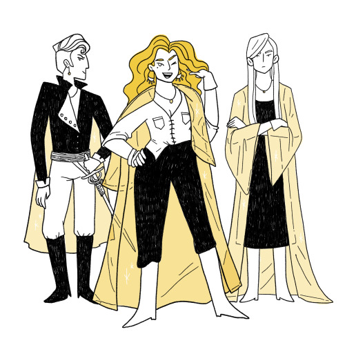 storylinecaroline:Still obsessing over gideon the ninth, here are some character designs for houses 