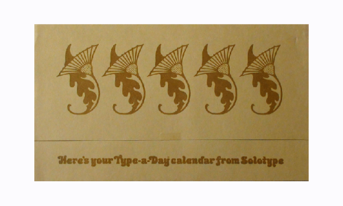 Solotype Typographers, The Type a Day calendar, 1973. USA. Source aiap.it