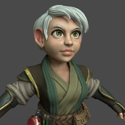  Finished up my Gnome Monk, Eilene. Check it out in 3d here: https://artstn.co/p/w8dJ89 