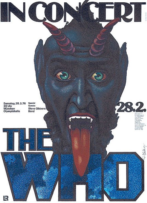 Günther Kieser, concert poster The Who, Munich,1976. Germany. 