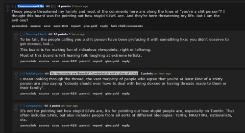 aztec-princesss:  pendejx:  greenteashawty:  giovannigiorgio:  comments from communismkills’ appeal to reddit for sympathy re:doxxing  lmaoooo  Lmao she tried it  Lmaooo douchenozzle  yeah, i think doxxing is terrible, but communism kills is also a