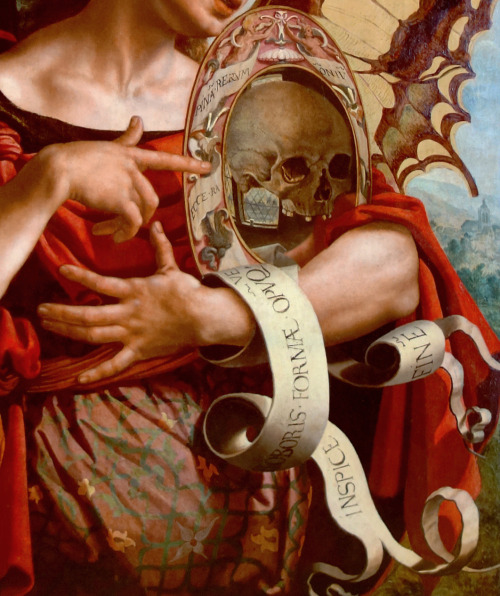 deathandmysticism:  Jan Sanders van Hemessen, Detail of Vanitas, 16th century 
