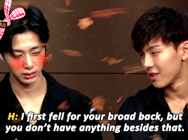 changkkung:  Hyungwon as Shownu’s savage girlfriend 