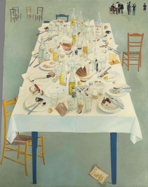 dead-molchun:Spyros Vassiliou (1902-1984) After Dinner At Kostis 1972 (146 x 114,5 cm)