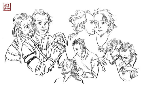 nim-lock:sketches of two old men who I care very much about (younger looks in the top right) 