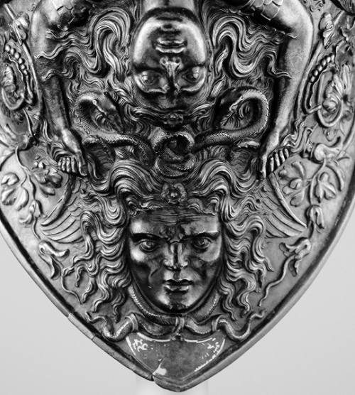 stormbornvalkyrie: This masterpiece of Renaissance metalwork is signed on the browplate by Filippo N