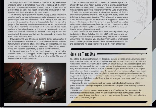 lesbianemilykaldwin:dishonored 2 article by game informer part 1 of 2