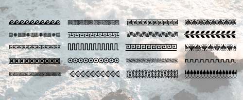 Hi there! I recently created this wonderful brush set consisting of 20 Greek ornamental borders. Per