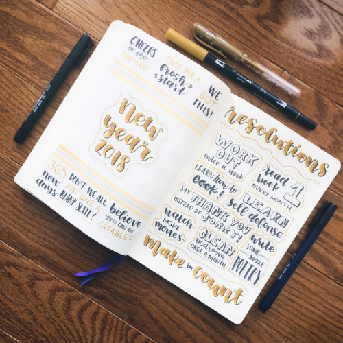 sonderandroses: [12.31.2017] // 2018 spread →happy nye y'all!! →my resolutions are pretty