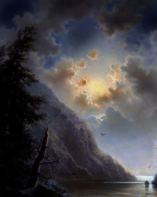 aqua-regia009:Crossing in a Moonlit Nightby Albert Rieger (1834-1905)