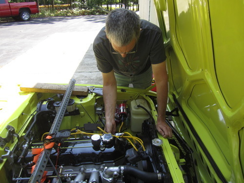 77 Toyota Celica Restoration, 9/1/12 - transmission reinstalled