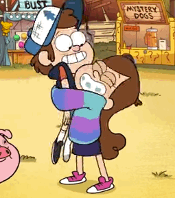 elisegriswold:  thesnadger:  scribefindegil:  So we know that this is how Mabel hugs people when she’s super excited: Imagine when she’s older and stronger and can do this to everyone. Imagine when she can do this to Stan.  Those tags are amazing.