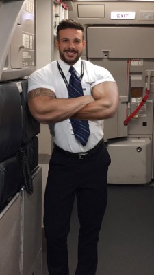 joe2bb:  warriormale:  tatjock:  My flight attendants never look like this  What a DAMN BEAST! WarriroMale   AND HE’S GONNA SERVE U !