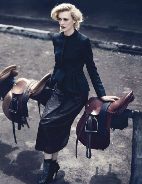 designerleather:Emily Walker by Aneev Rao for MC India - Dior leather skirt