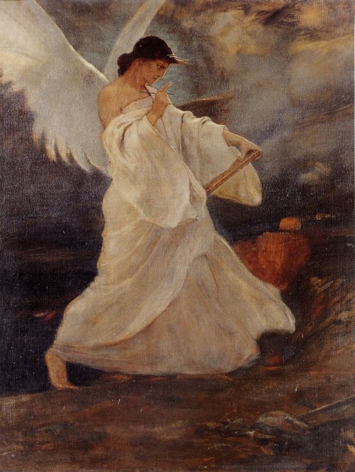 ganymedesrocks:Nikolaos Gysis (1842-1901), “Archangel”, 1894-1895, Study for the Foundation and Grounding of Faith