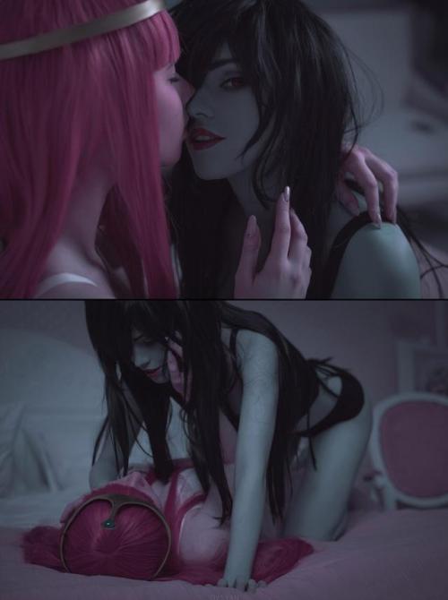 cosplayhotties:Adventure Time: Marceline & Princess Bubblegum cosplay