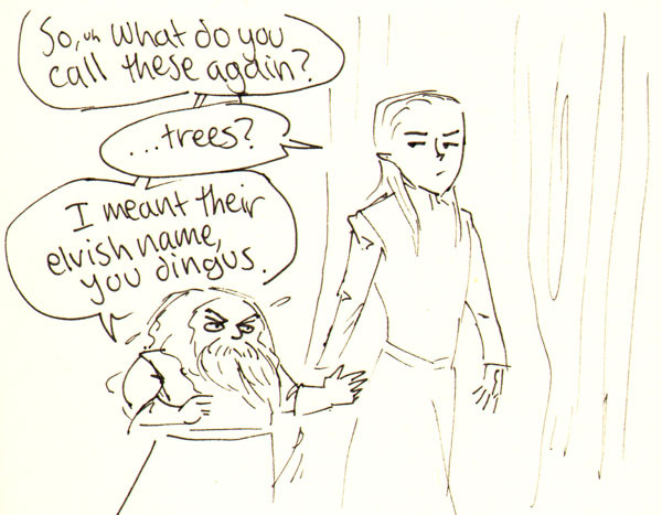 lauren-draws-things:  &ldquo;Often [Legolas] took Gimli with him when he went