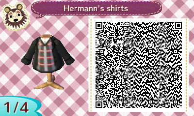 kochokoi:  i saw a lovely qr code of newton’s shirt awhile back and wanted to make one for hermann as well since i didn’t see any out there already ( u v u)* i might try to make one for the parka later on depending how hard it’ll be to pull off