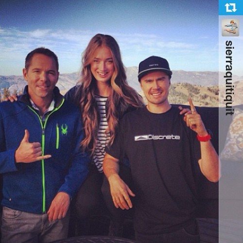 @sierraquitiquit and @juliancarr paid @steepskiing a visit on the @outsidetelevison set at Powder Mountain, UT this morning. #SpyderFam