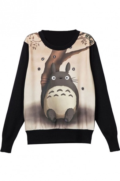 letskawaiistudentwitchme: Cute Sweatshirts For U  Marvel - Totoro - Fox Embroidery My Neighbor Totor