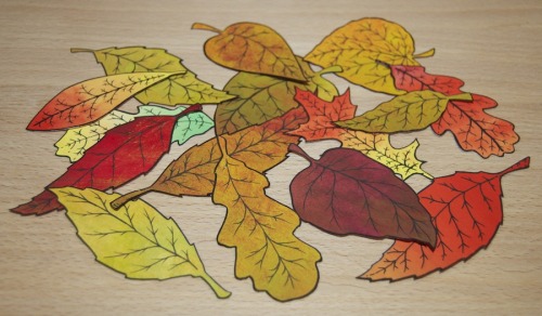 Making paper leaf decorations for the start of autumn. These are really easy to make and look great 