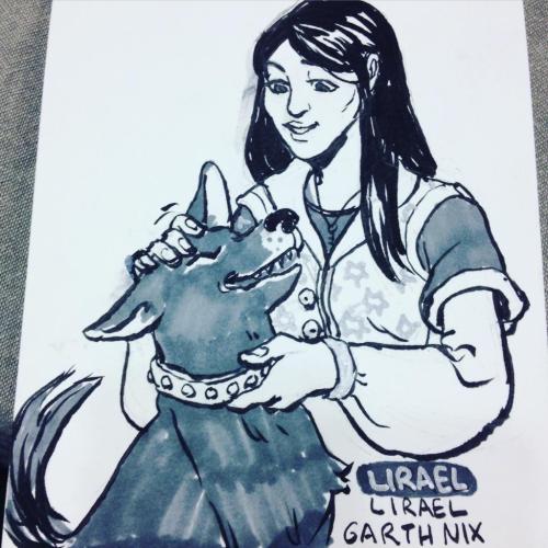 careydraws:More Inktober with my two favorite Garth Nix protagonists! And their perfect companions, 