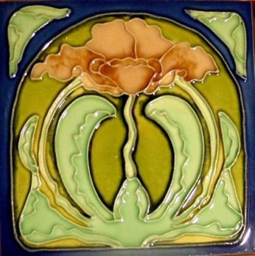 ashotasfireandasdeepastheocean: walzerjahrhundert: Art Nouveau Majolica Ceramic Tiles, ca 1890 - 191