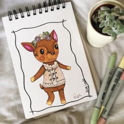 beckycrossing:  beckycrossing:  Really been trying to get back into art lately so I drew my lovely Fauna 💕🌿  🍄 Commissions Open ! 🍄