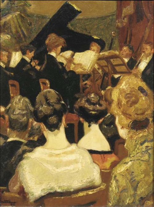 dutch-and-flemish-painters: poboh: At The Concert, 1922, Martin Monnickendam. Dutch (1874 - 1943) Ma