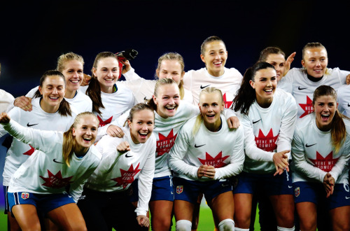 Norway National Team celebrates after becoming the third team to qualify after the UEFA Women’s EURO