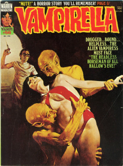 udhcmh:  The cover of Vampirella #56 (December 1976) quotes the cover of weird menace pulp Terror Tales, March 1940.