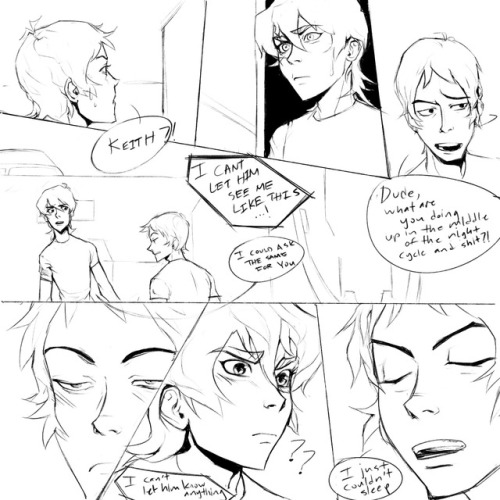 pumagami:  Part 1/ Part 2(Read left to right) Lance wakes up after another nightmare. Also I really like slow burn romance so ya