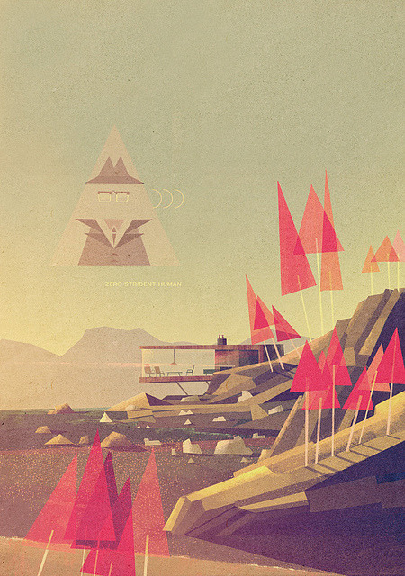 Illustrations that conjure a retro-future feel by Matthew Lyons. The illustration