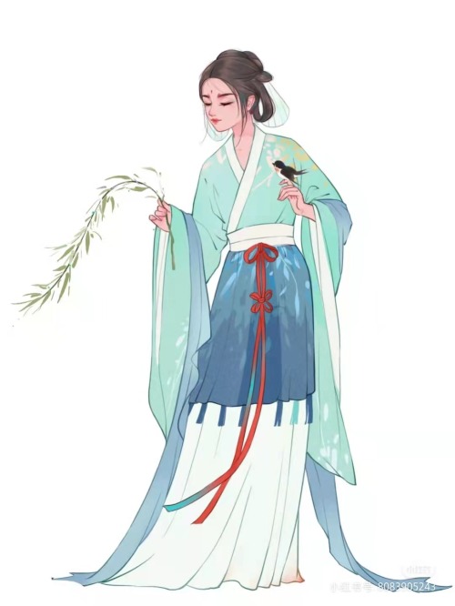 hanfugallery:illustration of chinese hanfu by 柱子(画破画)