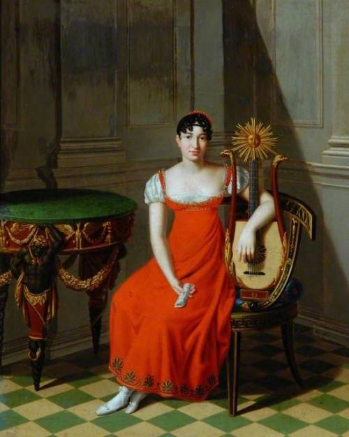 Lady with a Harp Lute (1811). Pietro Nocchi (Italian, c.1783-c.1855). Oil on canvas. Bowes Museum, B