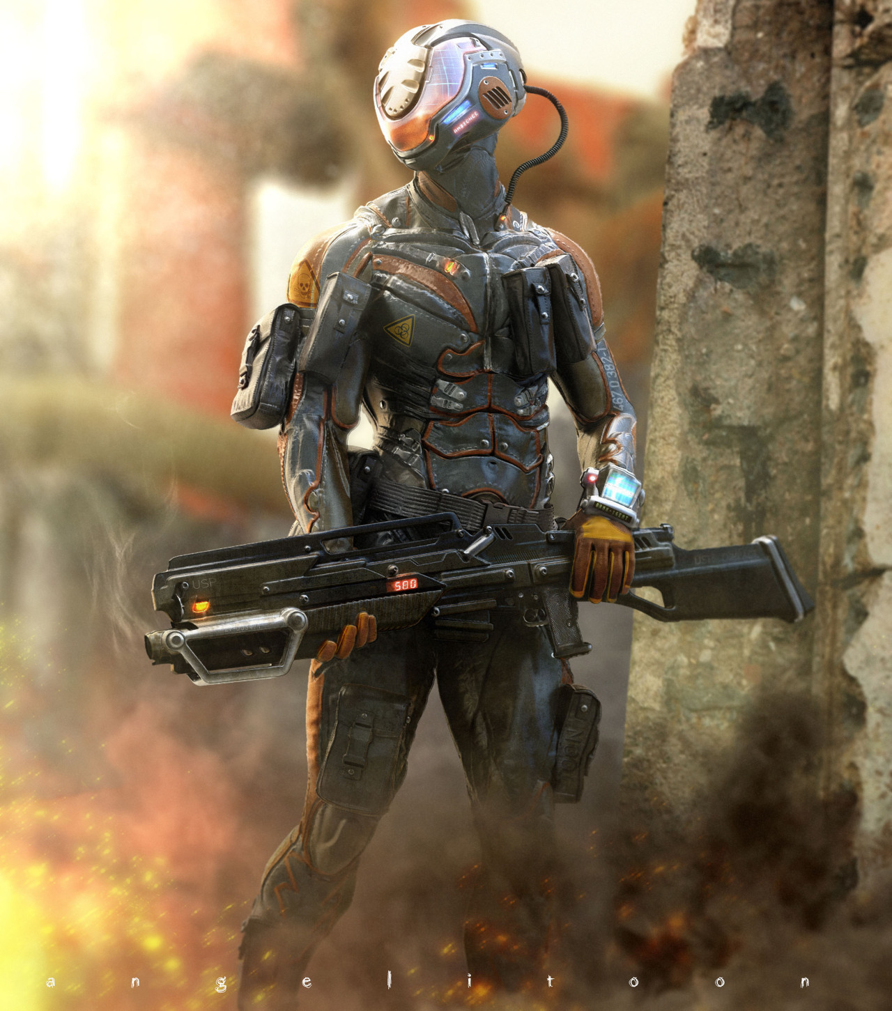 fuckyeahcyber-punk:  The OUTLAW by angelitoon