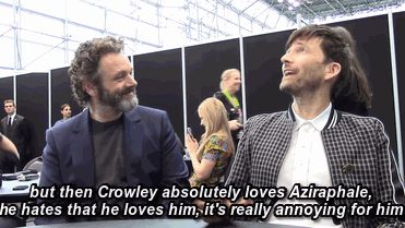 kryptaria:patheticmortal-wtchemicaldefects:more David Tennant and Michael Sheen talking about Azirap