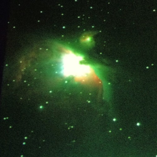 Took pictures of the Orion Nebula tonight while aligning telescopes! #awwwyea #imadedis