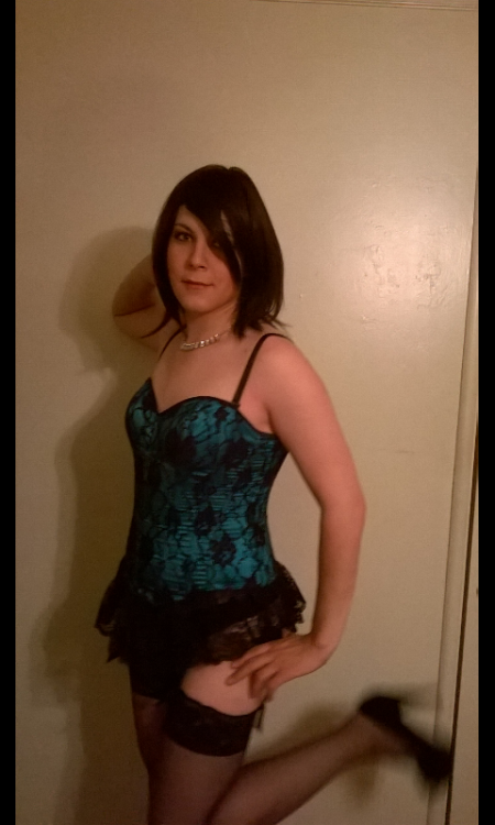 pantyman1957: cuckybillie: kaseysfetish: allysins: slavealexis:  My first time wearing a corset caug