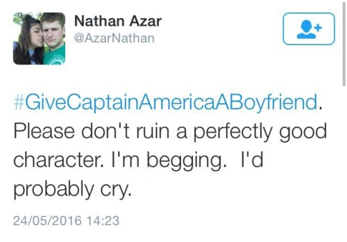 renaissavce: imagine the terror in their eyes if they knew that Cap is canonically bi in the comics,