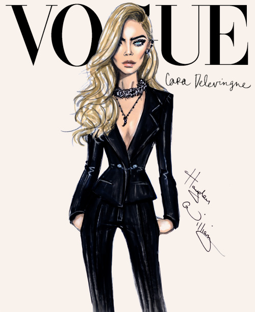 haydenwilliamsillustrations:  Cara Delevingne by Hayden Williams