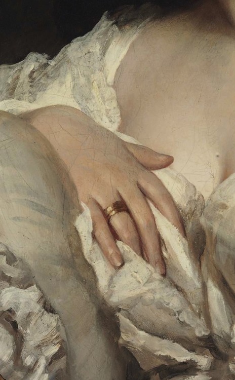 marie-duplessis:Details of women’s hands in Victorian portraits click on the picture to find the nam