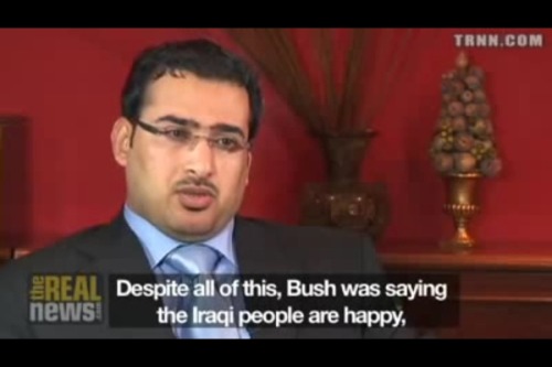 cosmic-noir:  ihatewhiteguys:  emiratizayn:   and the Iraqi people welcomed the Americans with flowers. I wanted to set a historical event to teach Bush a lesson from the Iraqis, telling him you lied, we did not welcome you with flowers, and instead we